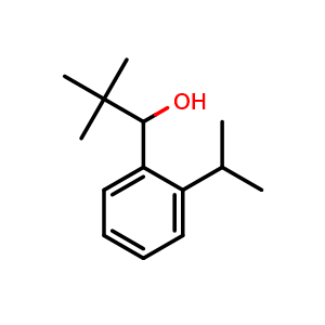 Chemical structure of 1-(2-isopropylphenyl)-2,2-dimethylpropan-1-ol , CAS 39615-39-9, AChemBlock AD297366