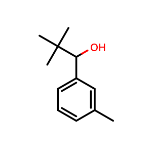 Chemical structure of 2,2-dimethyl-1-(m-tolyl)propan-1-ol , CAS 55678-43-8, AChemBlock AD297368