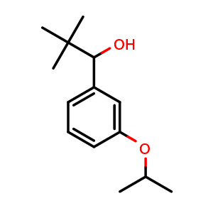 Chemical structure of 1-(3-isopropoxyphenyl)-2,2-dimethylpropan-1-ol , CAS 1491992-82-5, AChemBlock AD297370