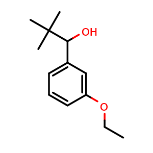 Chemical structure of 1-(3-ethoxyphenyl)-2,2-dimethylpropan-1-ol , CAS 54437-52-4, AChemBlock AD297371