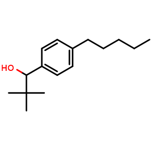 Chemical structure of 2,2-dimethyl-1-(4-pentylphenyl)propan-1-ol , CAS 2918955-72-1, AChemBlock AD297379