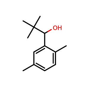 Chemical structure of 1-(2,5-dimethylphenyl)-2,2-dimethylpropan-1-ol , CAS 66390-54-3, AChemBlock AD297385