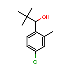 Chemical structure of 1-(4-chloro-2-methylphenyl)-2,2-dimethylpropan-1-ol , CAS 1701530-81-5, AChemBlock AD297390