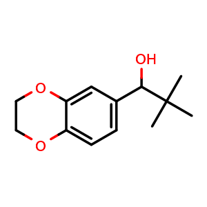 Chemical structure of 1-(2,3-dihydrobenzo[b][1,4]dioxin-6-yl)-2,2-dimethylpropan-1-ol , CAS 1226420-52-5, AChemBlock AD297398