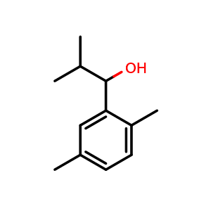 Chemical structure of 1-(2,5-dimethylphenyl)-2-methylpropan-1-ol , CAS 139448-18-3, AChemBlock AD297402