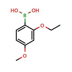 Chemical structure of (2-ethoxy-4-methoxyphenyl)boronic acid , CAS 2898529-84-3, AChemBlock AD297406