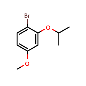 Chemical structure of 1-bromo-2-isopropoxy-4-methoxybenzene , CAS 420845-27-8, AChemBlock AD297410