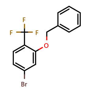 Chemical structure of 2-(benzyloxy)-4-bromo-1-(trifluoromethyl)benzene , CAS 1314987-55-7, AChemBlock AD297412