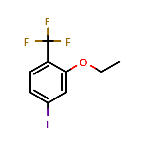 Chemical structure of 2-ethoxy-4-iodo-1-(trifluoromethyl)benzene , CAS 2384503-39-1, AChemBlock AD297413