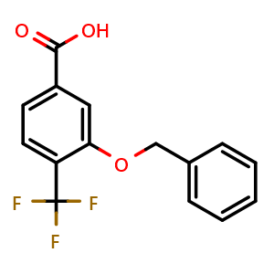 Chemical structure of 3-(benzyloxy)-4-(trifluoromethyl)benzoic acid , CAS 946007-74-5, AChemBlock AD297416