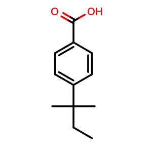 Chemical structure of 4-(tert-pentyl)benzoic acid , CAS 20129-71-9, AChemBlock AD297423