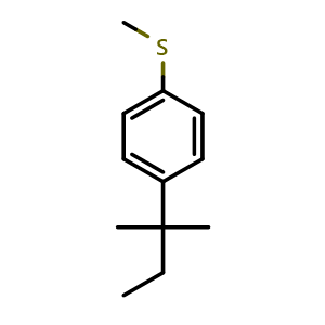 Chemical structure of methyl(4-(tert-pentyl)phenyl)sulfane , CAS 2921852-45-9, AChemBlock AD297425