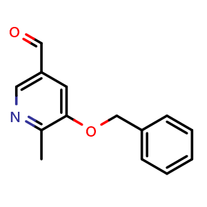 Chemical structure of 5-(benzyloxy)-6-methylnicotinaldehyde , CAS 57183-10-5, AChemBlock AD297428