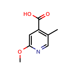 Chemical structure of 2-methoxy-5-methylisonicotinic acid , CAS 1211581-36-0, AChemBlock AD297430