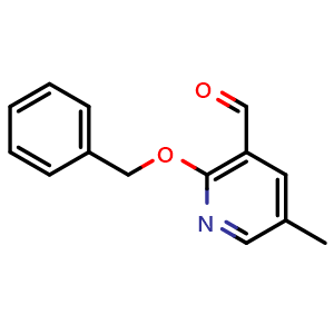Chemical structure of 2-(benzyloxy)-5-methylnicotinaldehyde , CAS 1211587-39-1, AChemBlock AD297432