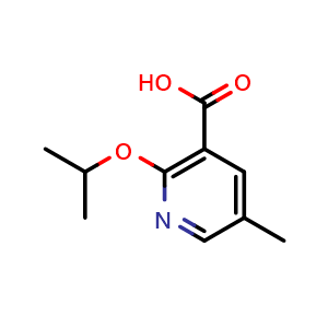 Chemical structure of 2-isopropoxy-5-methylnicotinic acid , CAS 2323060-52-0, AChemBlock AD297433