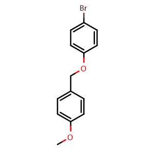 Chemical structure of 1-bromo-4-((4-methoxybenzyl)oxy)benzene , CAS 16201-43-7, AChemBlock AD297438