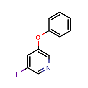 Chemical structure of 3-iodo-5-phenoxypyridine , CAS 2803723-11-5, AChemBlock AD297444