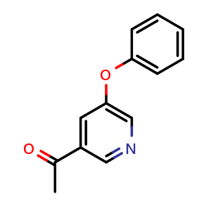 Chemical structure of 1-(5-phenoxypyridin-3-yl)ethanone , CAS 2011201-49-1, AChemBlock AD297445