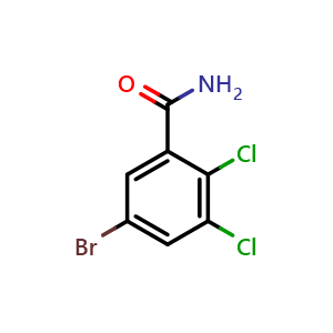 Chemical structure of 5-bromo-2,3-dichlorobenzamide , CAS 2091630-27-0, AChemBlock AD297446