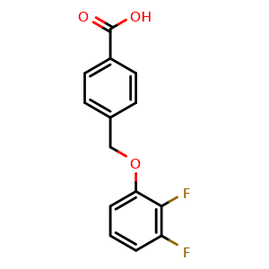 Chemical structure of 4-((2,3-difluorophenoxy)methyl)benzoic acid , CAS 1272775-20-8, AChemBlock AD297451