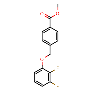 Chemical structure of methyl 4-((2,3-difluorophenoxy)methyl)benzoate , CAS 1483803-69-5, AChemBlock AD297452