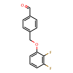 Chemical structure of 4-((2,3-difluorophenoxy)methyl)benzaldehyde , CAS 1443355-37-0, AChemBlock AD297453