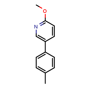 Chemical structure of 2-methoxy-5-(p-tolyl)pyridine , CAS 893736-64-6, AChemBlock AD297455