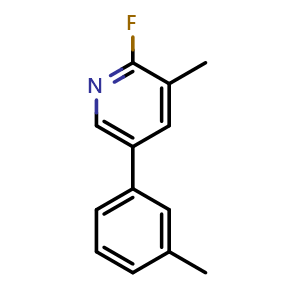 Chemical structure of 2-fluoro-3-methyl-5-(m-tolyl)pyridine , CAS 2921738-58-9, AChemBlock AD297456