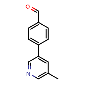 Chemical structure of 4-(5-methylpyridin-3-yl)benzaldehyde , CAS 1547915-76-3, AChemBlock AD297458