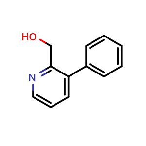 Chemical structure of (3-phenylpyridin-2-yl)methanol , CAS 206181-88-6, AChemBlock AD297460