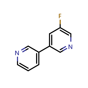 Chemical structure of 5-fluoro-3,3'-bipyridine , CAS 1214360-41-4, AChemBlock AD297462