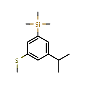 Chemical structure of (3-isopropyl-5-(methylthio)phenyl)trimethylsilane , CAS 2921842-75-1, AChemBlock AD297466