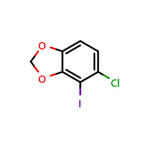 Chemical structure of 5-chloro-4-iodobenzo[d][1,3]dioxole , CAS 2921840-42-6, AChemBlock AD297468