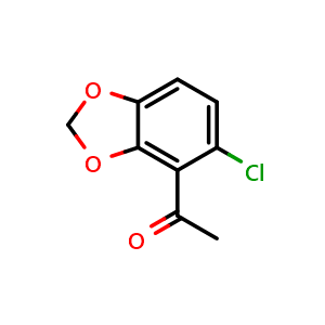 Chemical structure of 1-(5-chlorobenzo[d][1,3]dioxol-4-yl)ethanone , CAS 1554250-70-2, AChemBlock AD297472
