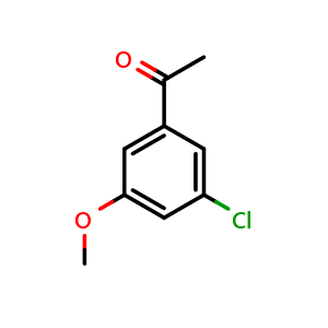 Chemical structure of 1-(3-Chloro-5-methoxyphenyl)ethanone , CAS 214760-34-6, AChemBlock AD297487