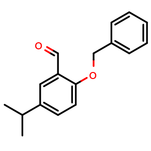 Chemical structure of 2-(benzyloxy)-5-isopropylbenzaldehyde , CAS 2921899-92-3, AChemBlock AD297491