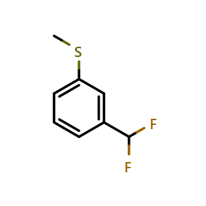 Chemical structure of (3-(difluoromethyl)phenyl)(methyl)sulfane , CAS 2969340-85-8, AChemBlock AD297506