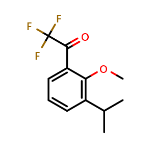 Chemical structure of 2,2,2-trifluoro-1-(3-isopropyl-2-methoxyphenyl)ethanone , CAS 1462929-45-8, AChemBlock AD297508