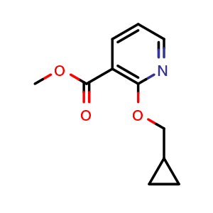 Chemical structure of methyl 2-(cyclopropylmethoxy)nicotinate , CAS 2921833-27-2, AChemBlock AD297518