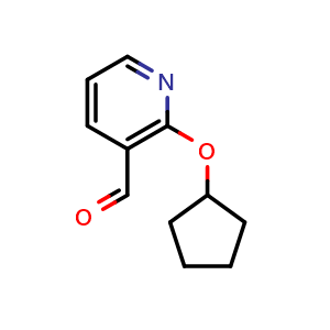 Chemical structure of 2-(cyclopentyloxy)nicotinaldehyde , CAS 902837-49-4, AChemBlock AD297520