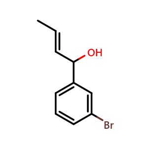 Chemical structure of (E)-1-(3-bromophenyl)but-2-en-1-ol , CAS 54372-73-5, AChemBlock AD297530