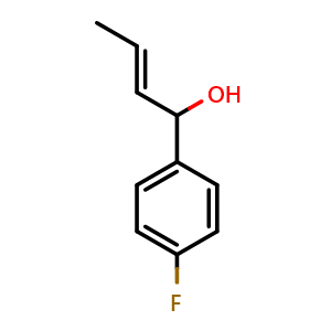 Chemical structure of (E)-1-(4-fluorophenyl)but-2-en-1-ol , CAS 1379801-24-7, AChemBlock AD297531