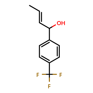 Chemical structure of (E)-1-(4-(trifluoromethyl)phenyl)but-2-en-1-ol , CAS 1592891-47-8, AChemBlock AD297535