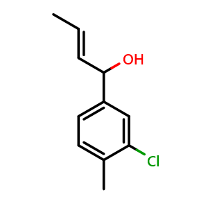 Chemical structure of (E)-1-(3-chloro-4-methylphenyl)but-2-en-1-ol , CAS 2154502-22-2, AChemBlock AD297537