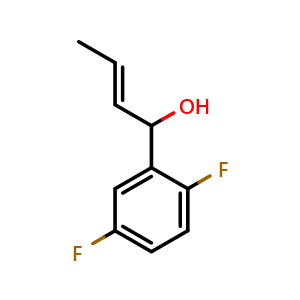 Chemical structure of (E)-1-(2,5-difluorophenyl)but-2-en-1-ol , CAS 2276728-54-0, AChemBlock AD297538