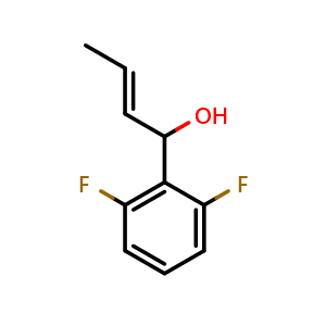Chemical structure of (E)-1-(2,6-difluorophenyl)but-2-en-1-ol , CAS 2149118-69-2, AChemBlock AD297539