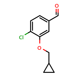 Chemical structure of 4-chloro-3-(cyclopropylmethoxy)benzaldehyde , CAS 1289008-95-2, AChemBlock AD297545