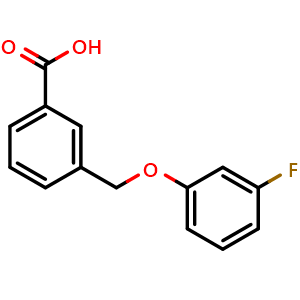 Chemical structure of 3-((3-fluorophenoxy)methyl)benzoic acid , CAS 1019462-57-7, AChemBlock AD297560