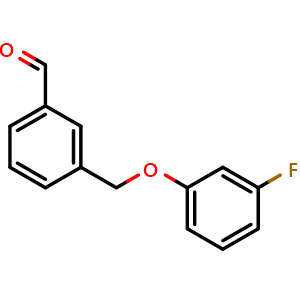 Chemical structure of 3-((3-fluorophenoxy)methyl)benzaldehyde , CAS 1443339-55-6, AChemBlock AD297563